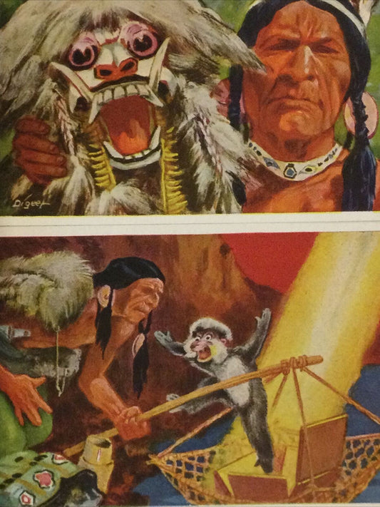 2 X Vintage 1930s Inka-hAma  Affenkopf Images. Sammelwerk Cigarette Cards 75 76