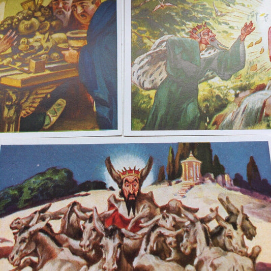 3+x Vintage 1930s Sammelwerk Cigarette Cards King Midas Has Donkey Ears #108-110