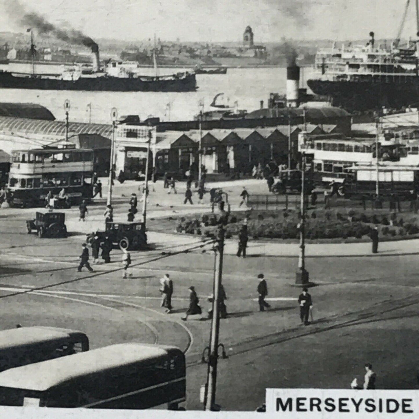 Vintage Photo Cigarette Card 'Coastwise' 1939 1930s Merseyside Liverpool Docks Senior Service