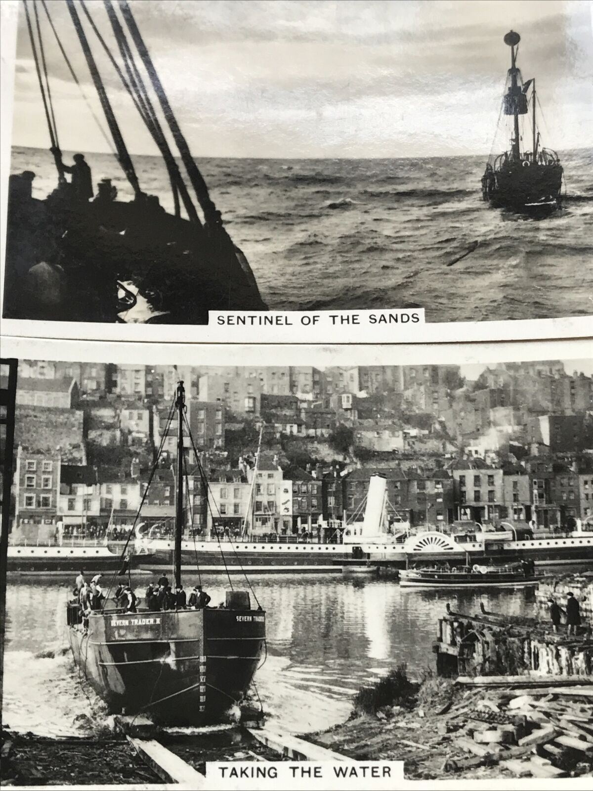 2 x Vintage Senior Service Cigarette Cards 1939 Coastwise - nos. 29 30 - Taking the Water & Sentinel of the Sands