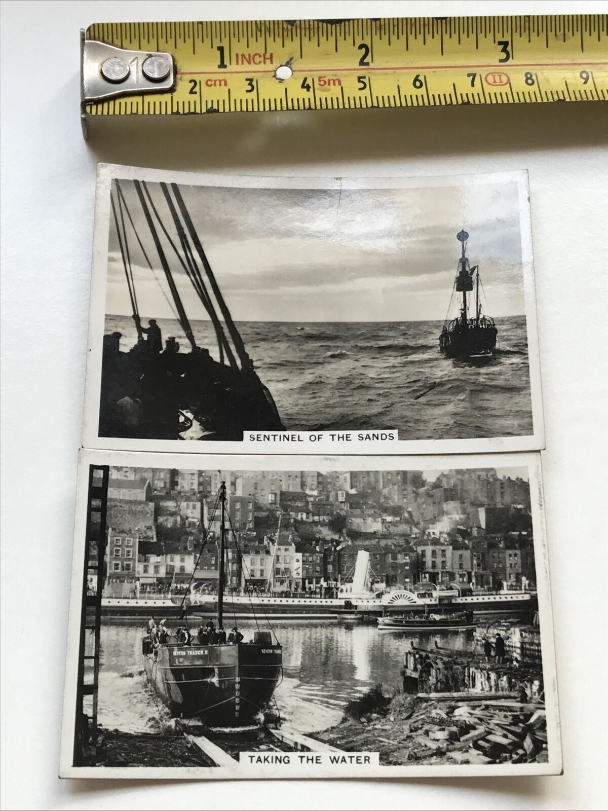 2 x Vintage Senior Service Cigarette Cards 1939 Coastwise - nos. 29 30 - Taking the Water & Sentinel of the Sands