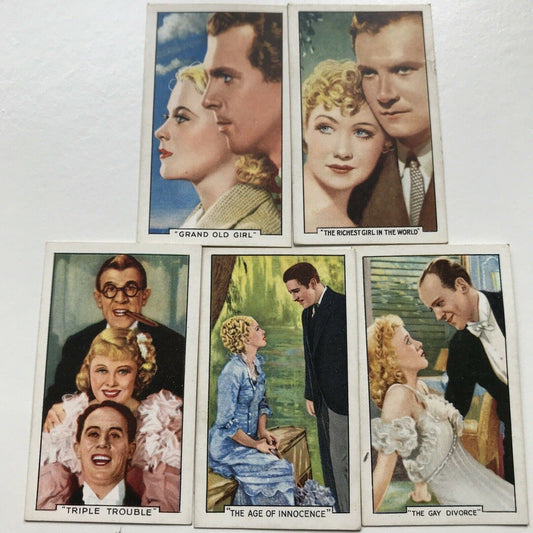 Set Of 5 Gallaher Cigarette Cards - Famous Film Scenes - Nos. 15 19 24 31 45
