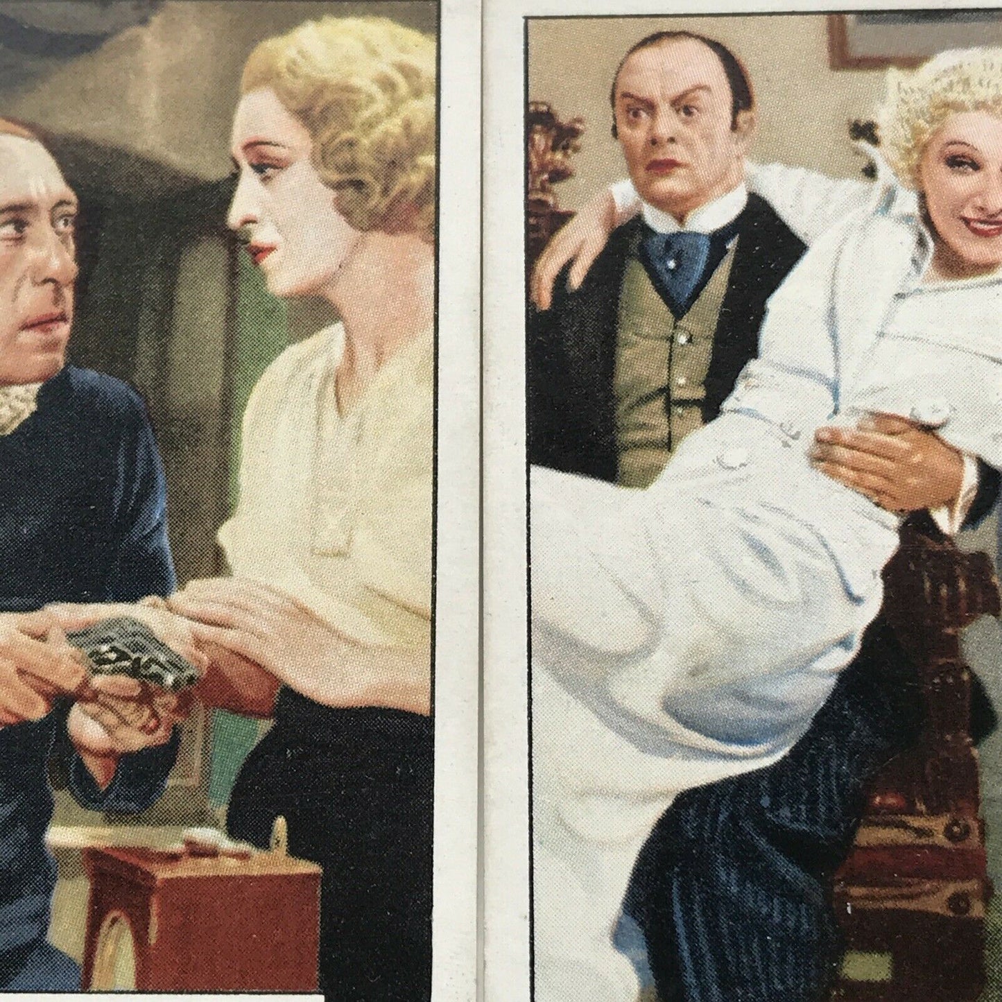 2 x Gallaher Cigarette Cards Famous Film Scenes #18 35 Oh Daddy Phantom Light