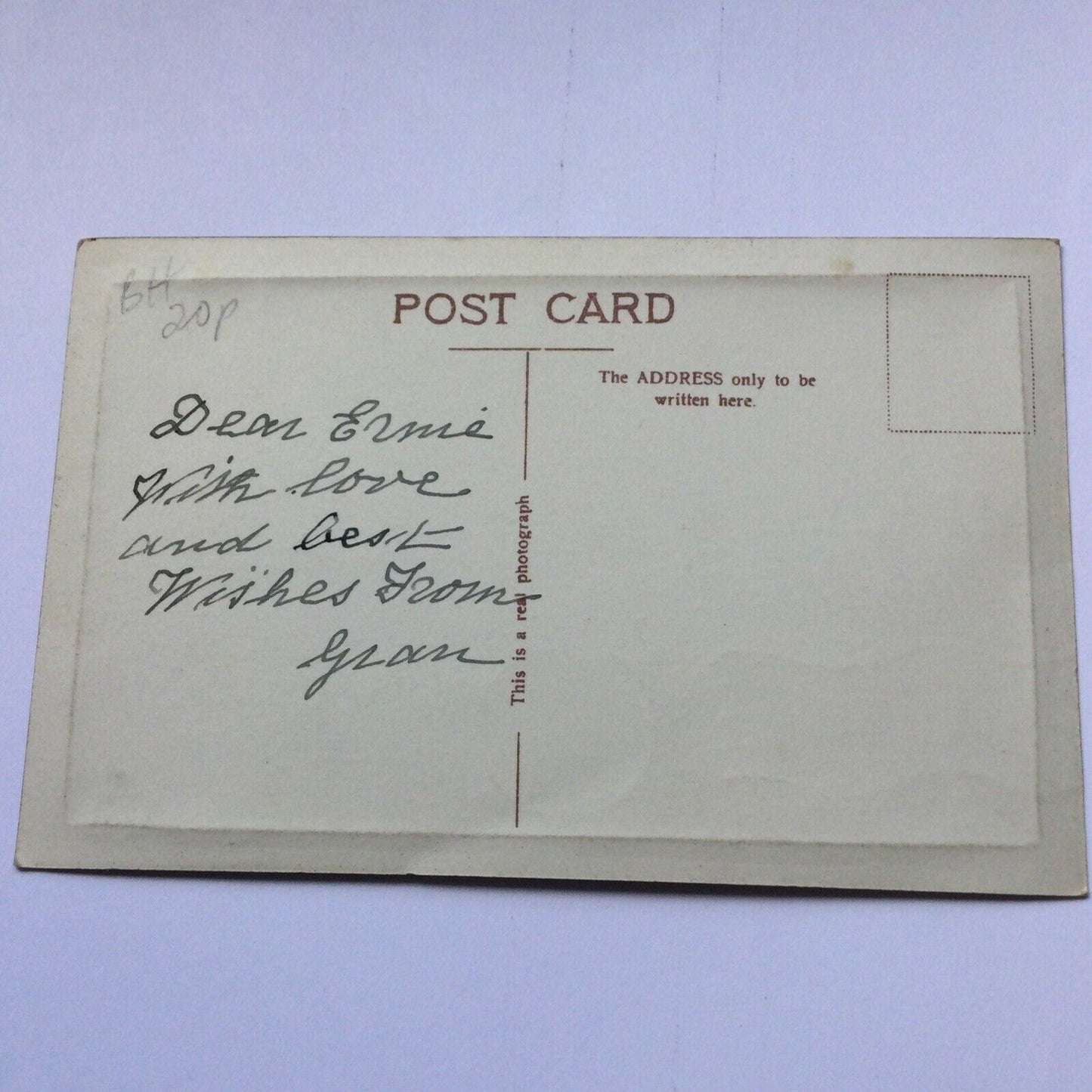 Vintage Birthday Greetings Postcard Real Photograph Riverside Trees Poem 'Health Peace and Prosperity'