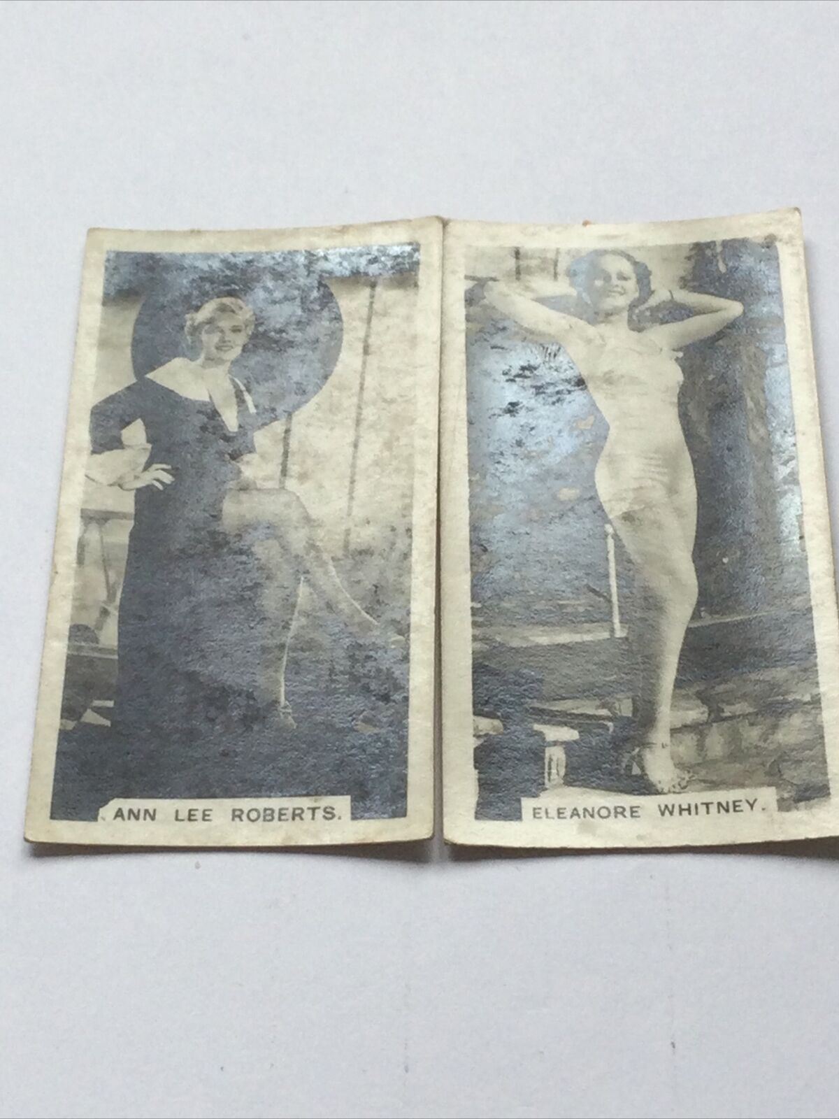 2 x Carreras Cigarette Cards FILM STARS ANN LEE ROBERTS ELEANORE WHITNEY 37 15