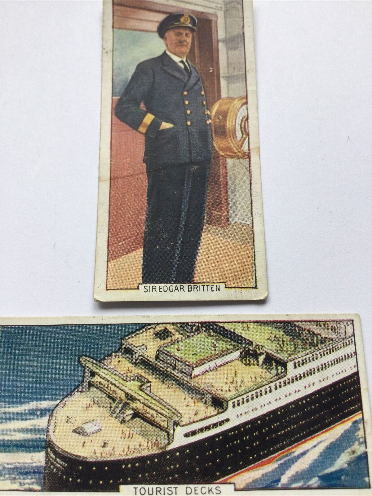 WONDERS OF THE QUEEN MARY MARS BAR TRADE CARDS #2 And #5 Sir Edgar Britten Decks
