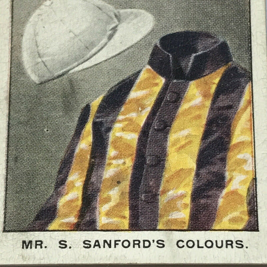 Ogdens Cigarette Card 1927 - Steeplechase Trainers & Owners Colours - No. 9 - Mr G. Blackwell - Mr S. Sanford's Colours