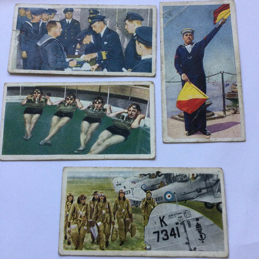 BRITAINS DEFENCES Carreras Cigarette Cards x 4 Nos. 7 11 14 & 36. Pay Day