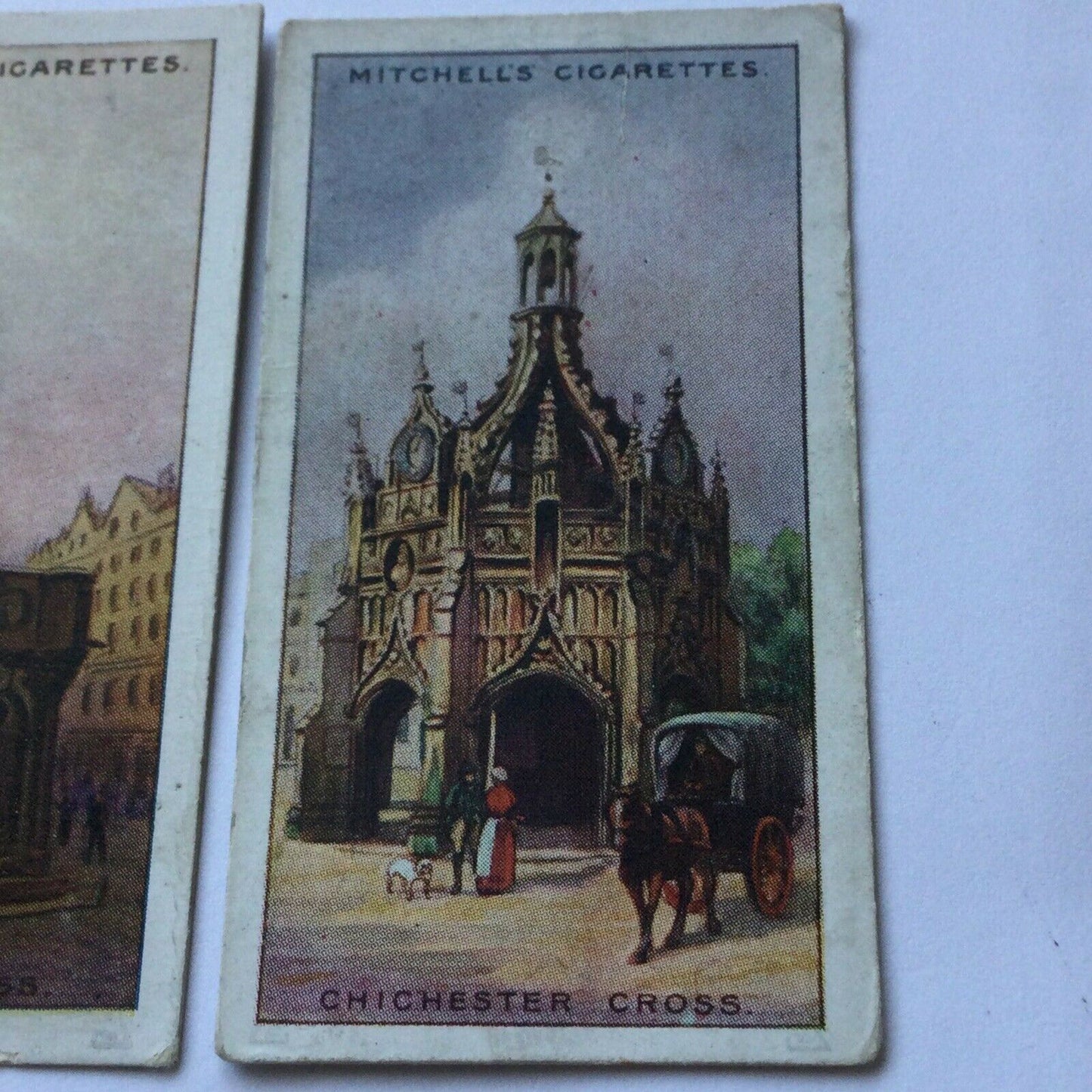 Famous Crosses - Vintage Mitchell Cigarette Cards x2 - #7 Edinburgh - #12 Chichester