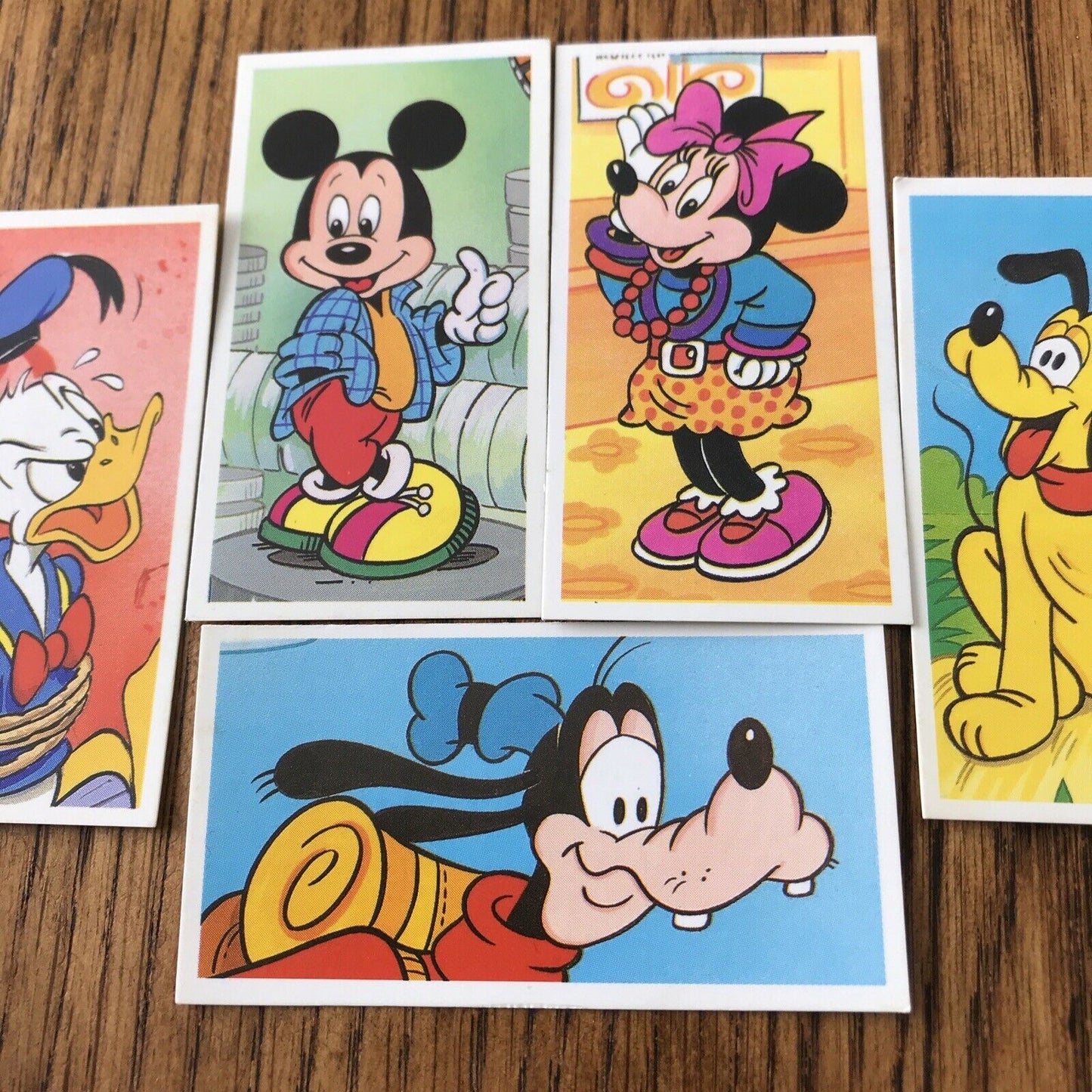 Vintage DISNEY Brooke Bond Cards x5 MICKEY MOUSE MINNIE MOUSE GOOFY PLUTO DONALD
