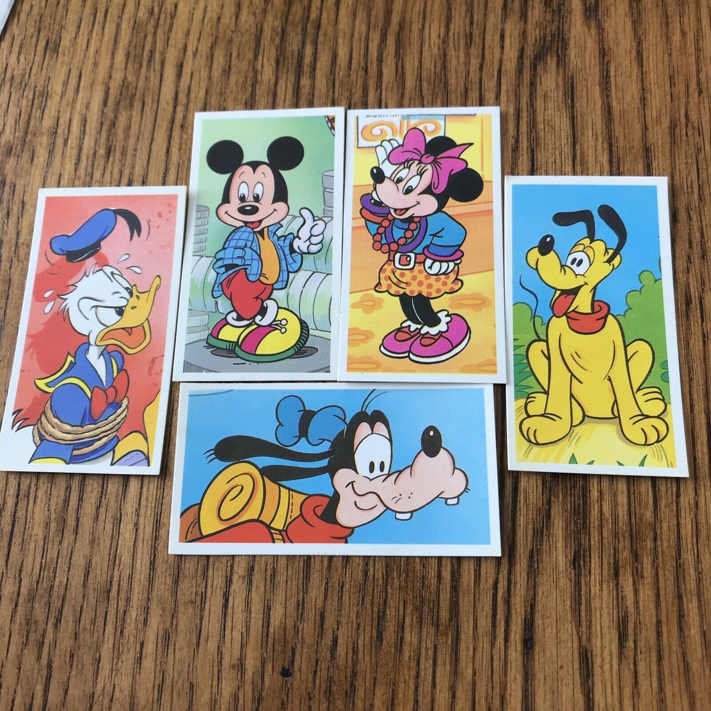 Vintage DISNEY Brooke Bond Cards x5 MICKEY MOUSE MINNIE MOUSE GOOFY PLUTO DONALD