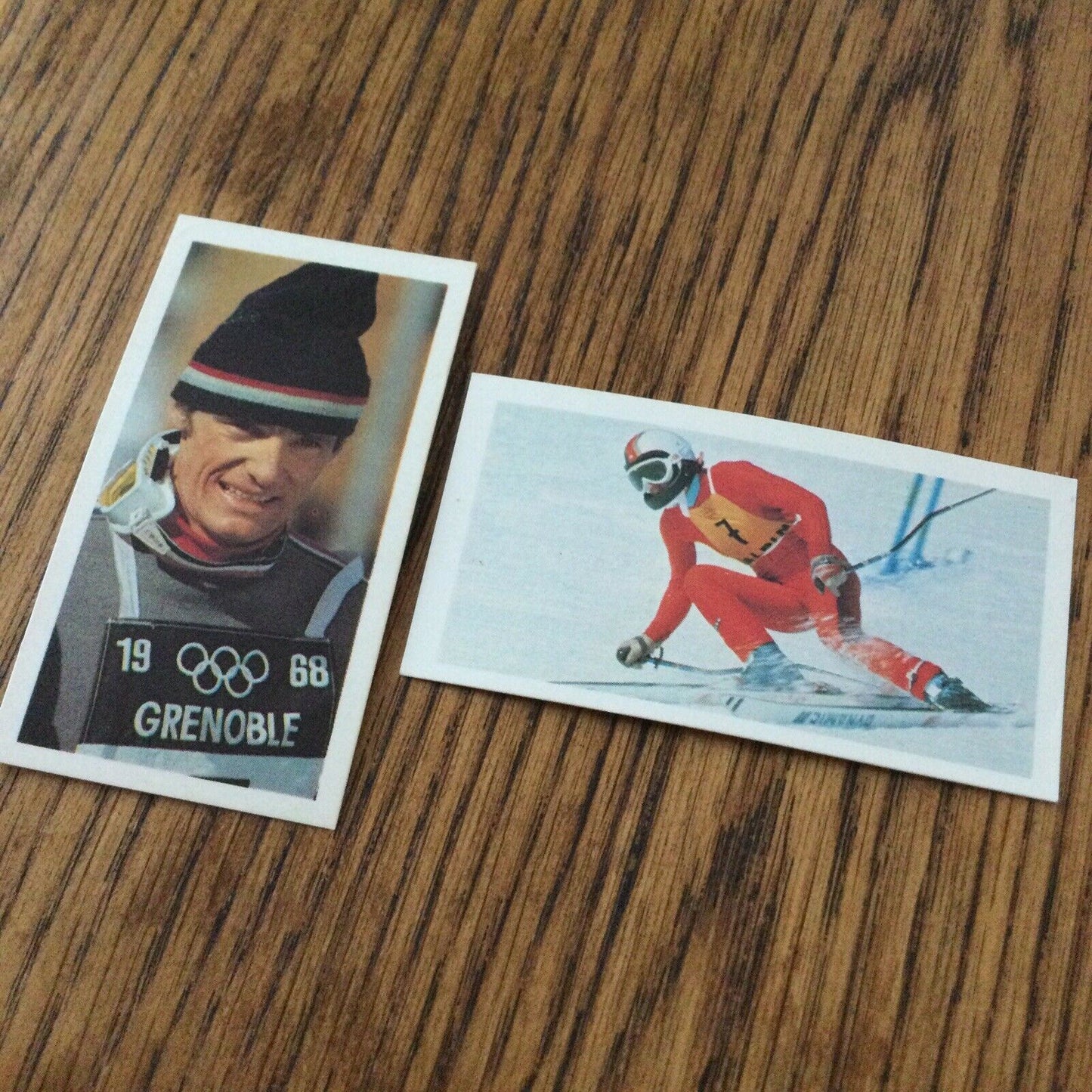 OLYMPICS SKIING GOLD MEDALISTS Brooke Bond Tea Cards Olympic Greats #36 & #37