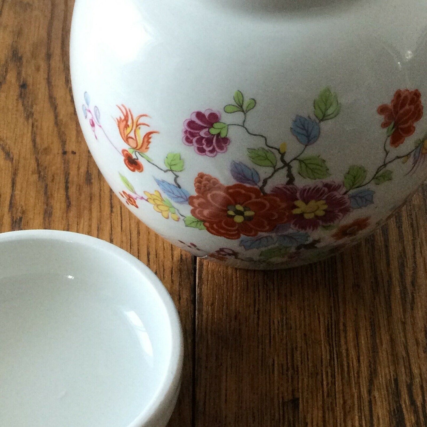 Vintage Sadler Ginger Jar / Lidded Pot. Floral Bright Multicoloured Orange Purple.