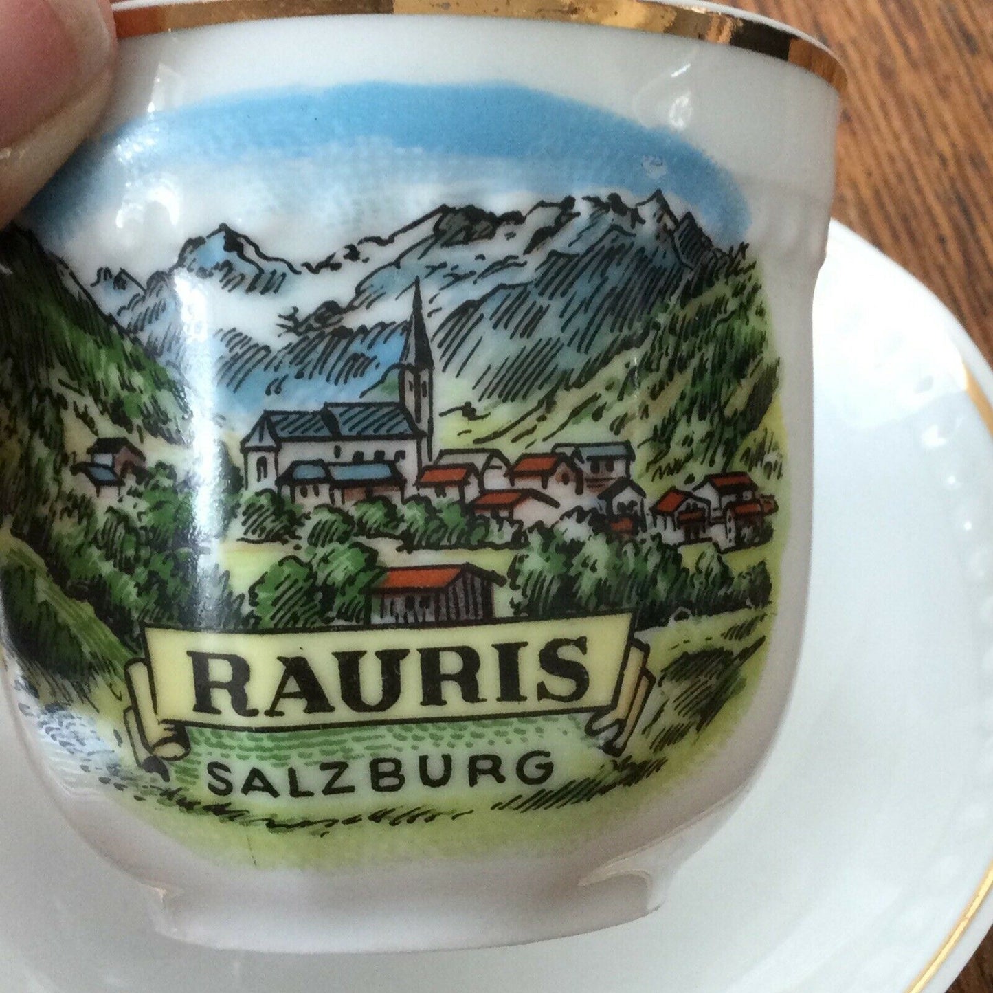 Vintage Souvenir RAURIS SALZBURG Austria Cup & Saucer. Made in Germany by Scherzer Bavaria