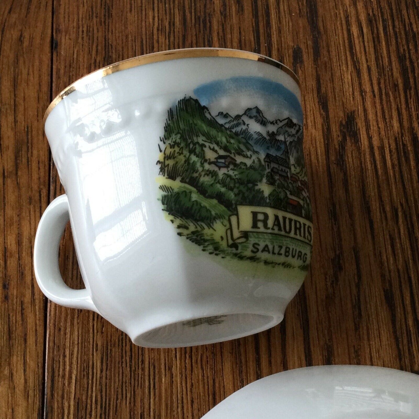Vintage Souvenir RAURIS SALZBURG Austria Cup & Saucer. Made in Germany by Scherzer Bavaria