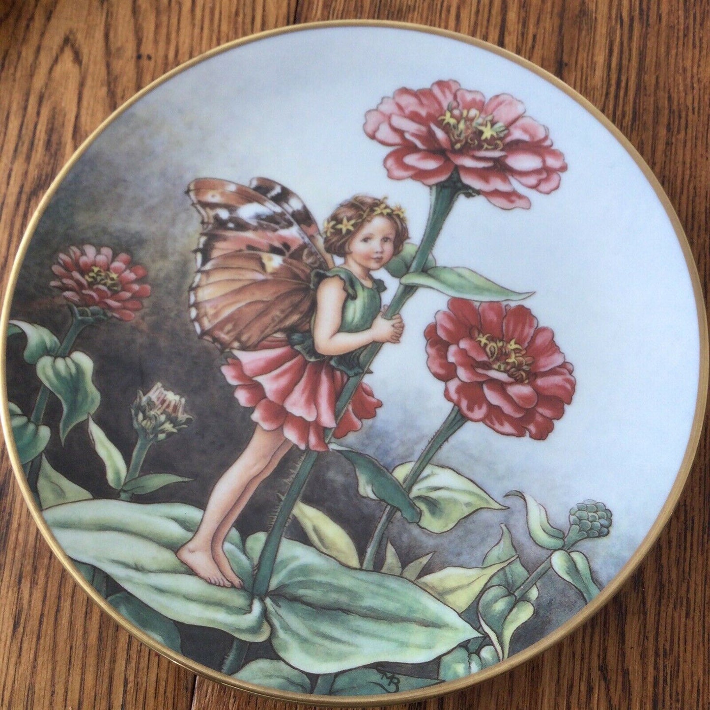 ZINNIA FAIRY 1989 VINTAGE FLOWER FAIRY plate Cicely Mary Barker Gresham a4794