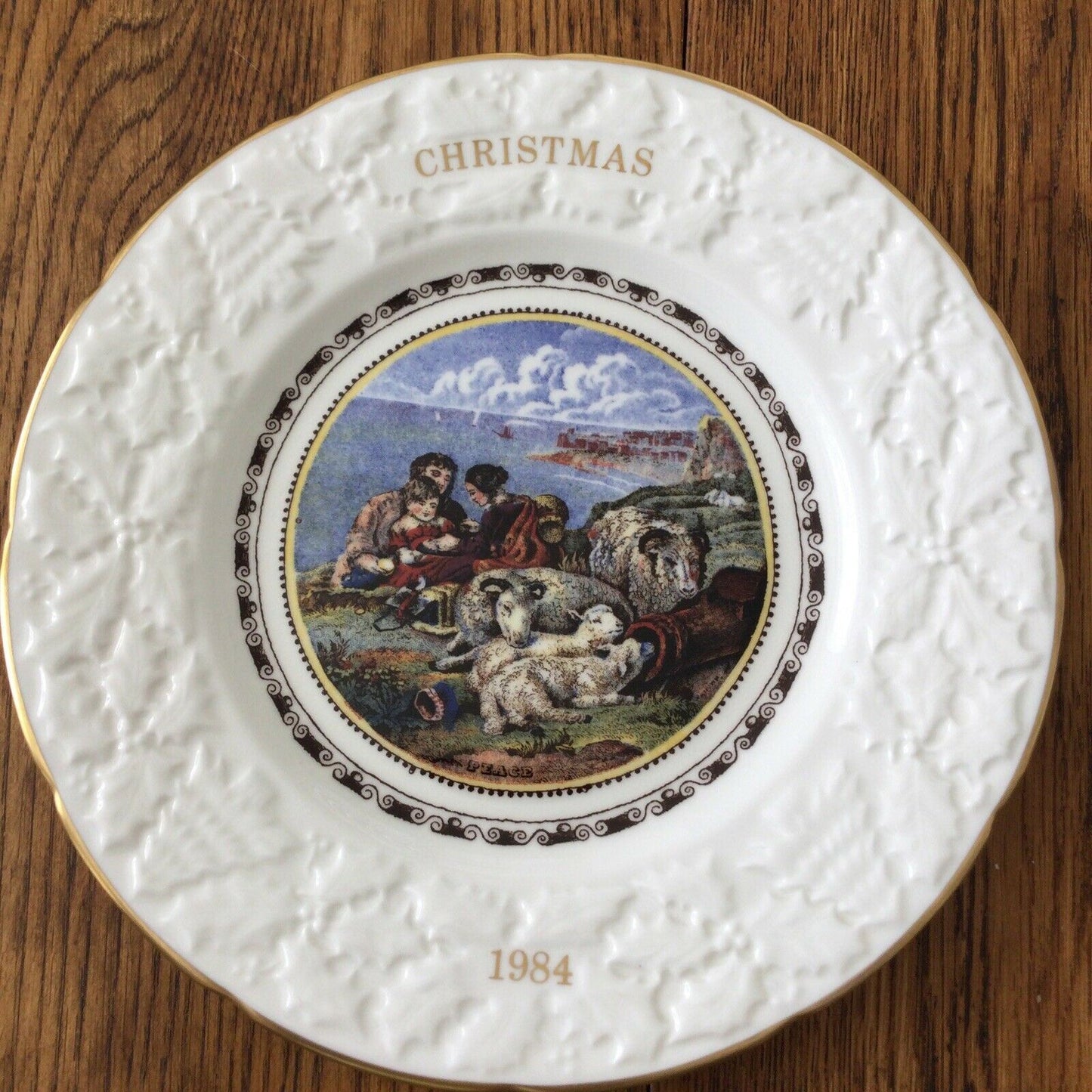 1984 Coalport Collectable Christmas Plate 1984 ‘Peace’ Image Pratt Print