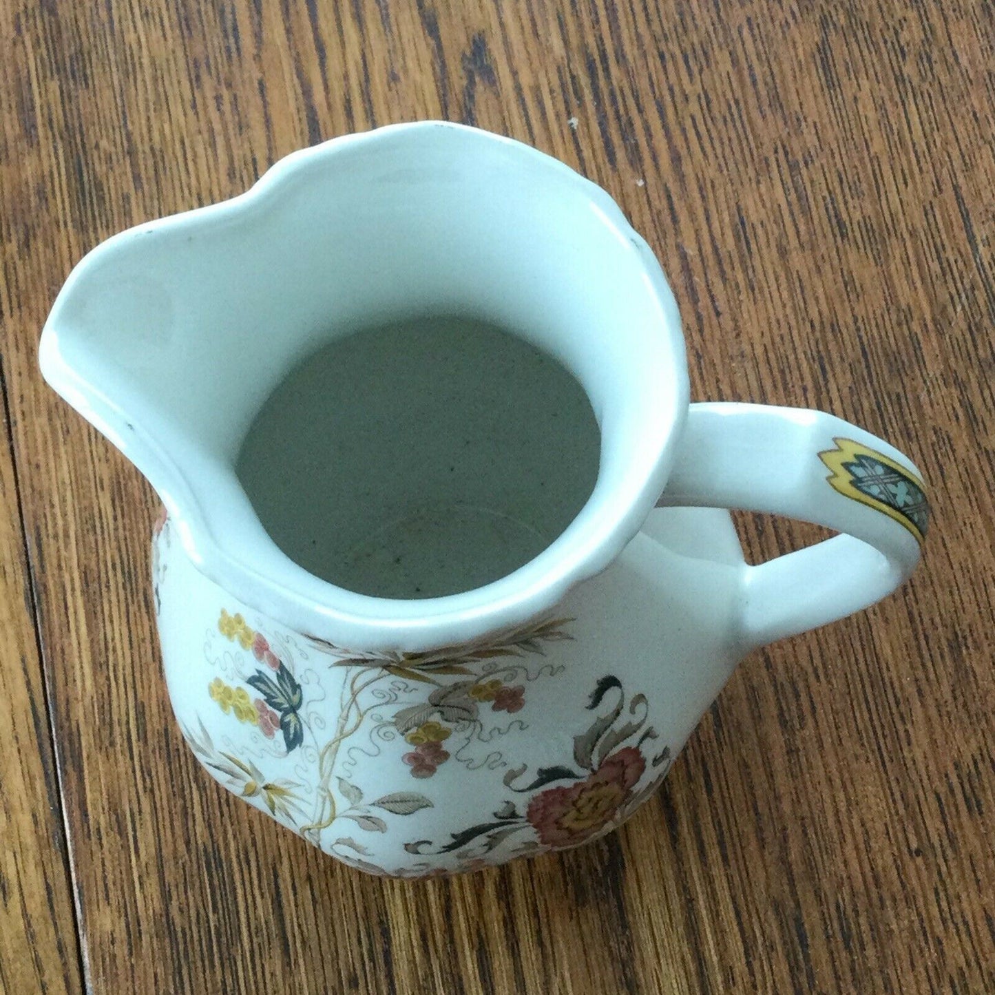 Vintage Adams Floral Jug Small Approx 5” High. Muted Pinks Browns Mustard. VGC