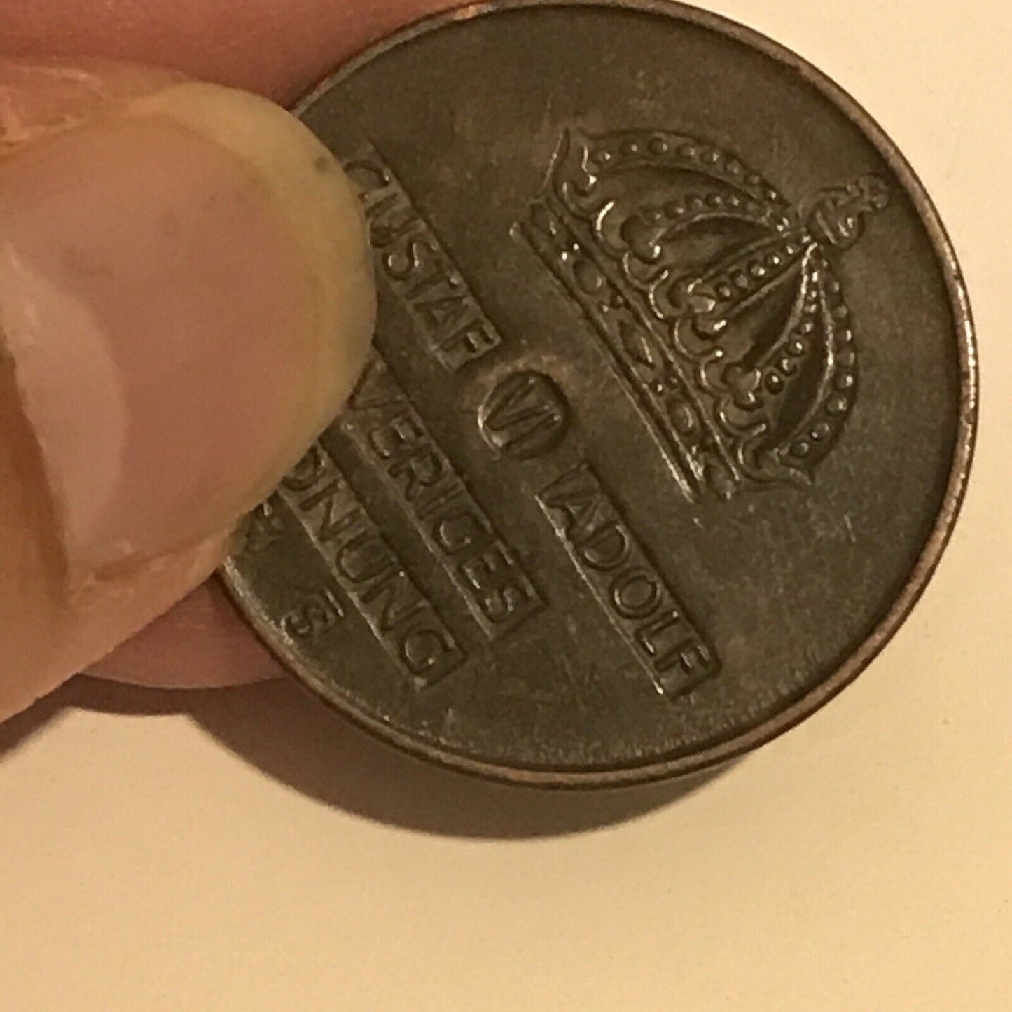 Swedish coin SWEDEN Gustaf Adolf VI Sveriges Konung 5 Ore Coin 1953 Circulated