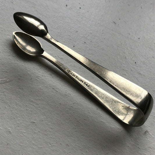 Vintage Plain Sugar Tongs Nips NEVADA SILVER D&A Silver Plated