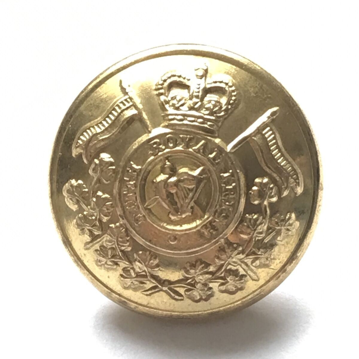 Vintage 5th FIFTH ROYAL IRISH LANCERS 18mm Button - From Military Uniform - GAUNT