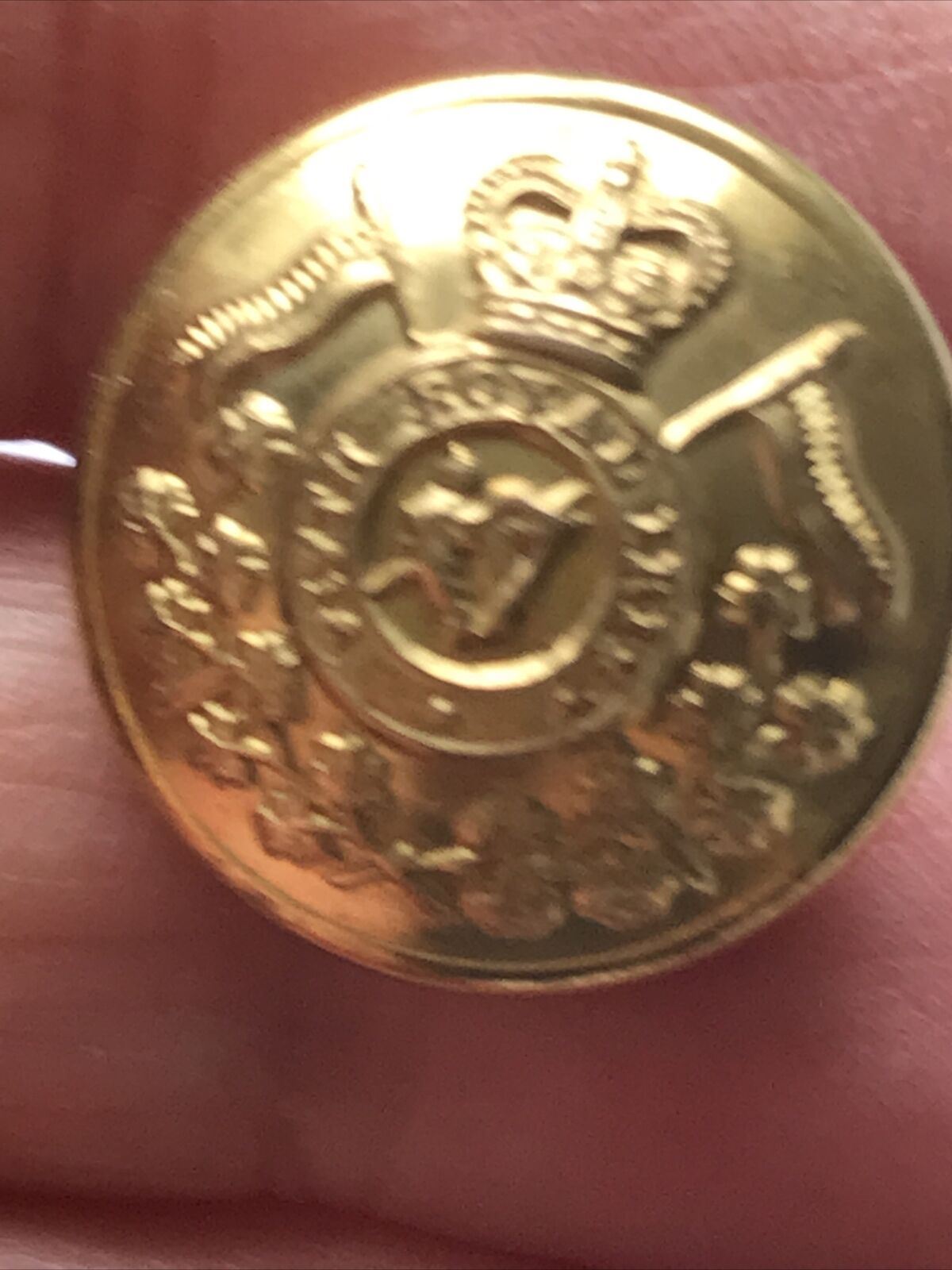 Vintage 5th FIFTH ROYAL IRISH LANCERS 18mm Button - From Military Uniform - GAUNT