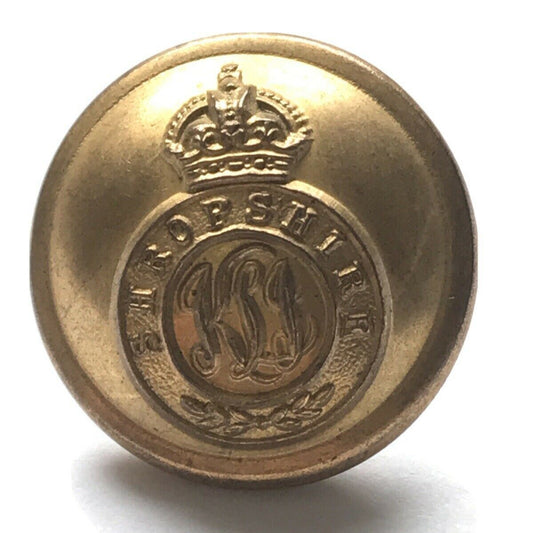 KINGS SHROPSHIRE LIGHT INFANTRY KSLI 19mm Brass Plated Button GAUNT