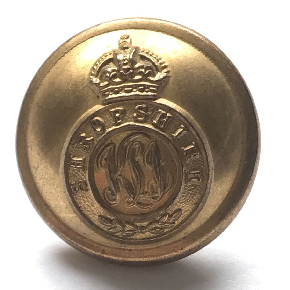 KINGS SHROPSHIRE LIGHT INFANTRY KSLI 19mm Brass Plated Button GAUNT