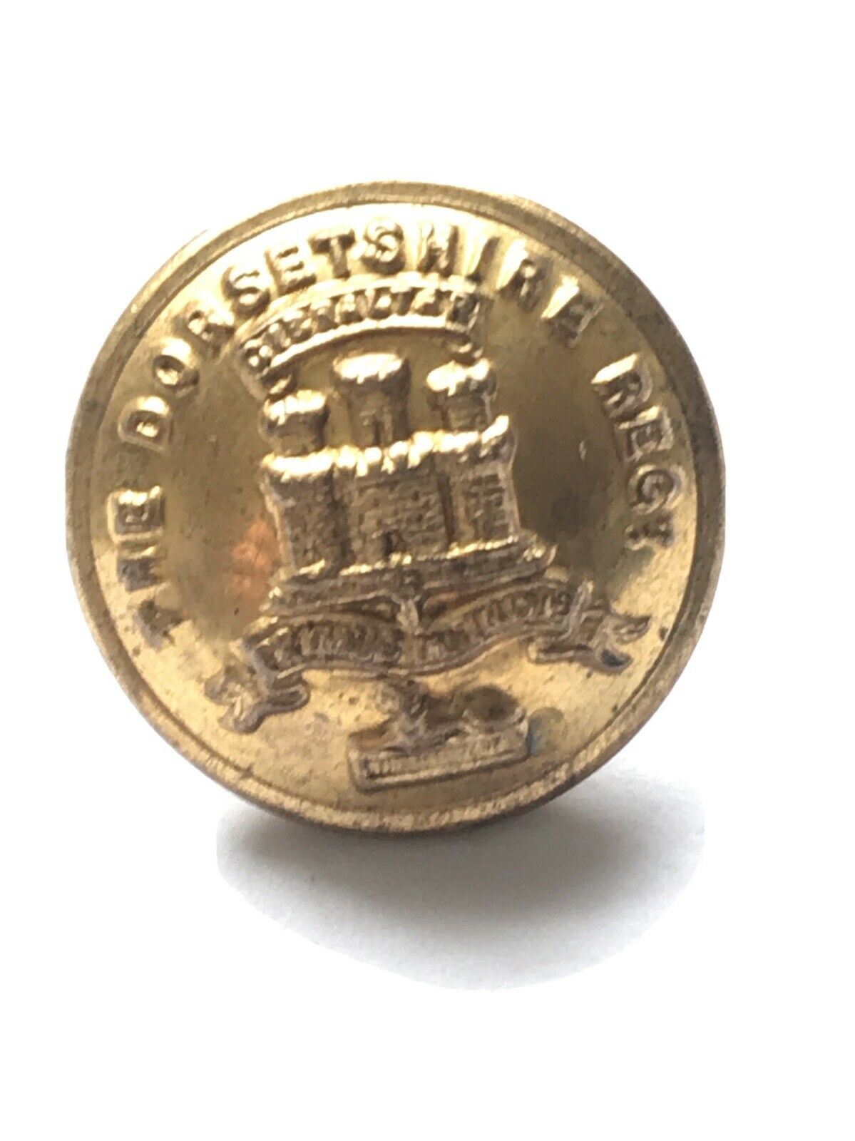 DORSETSHIRE REGIMENT UNIFORM BUTTON FIRMIN BRASS BRITISH ARMY MILITARY 17mm