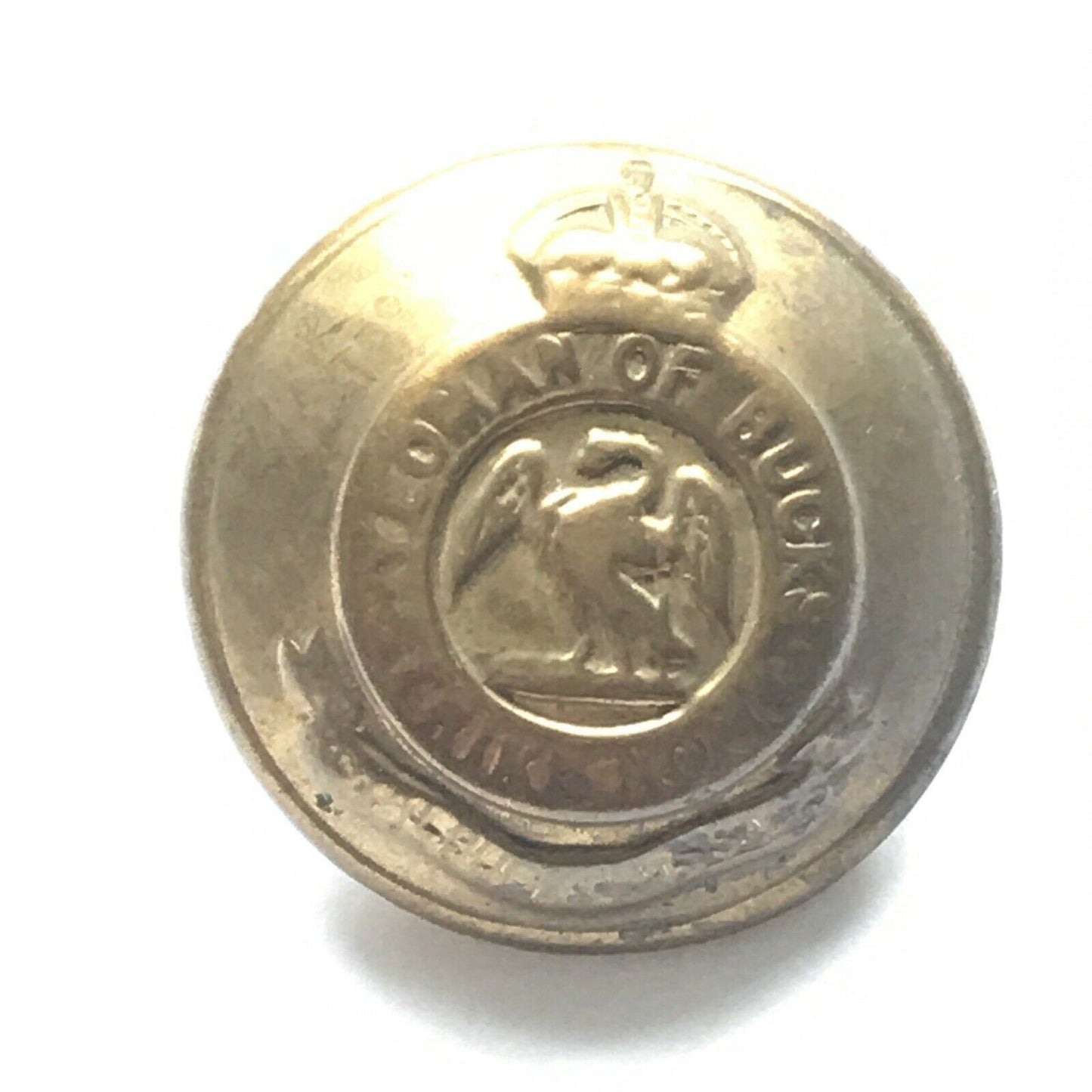 Royal Bucks Hussars Brass Plated Button - Yeoman Strike Home - British Army - Buckinghamshire