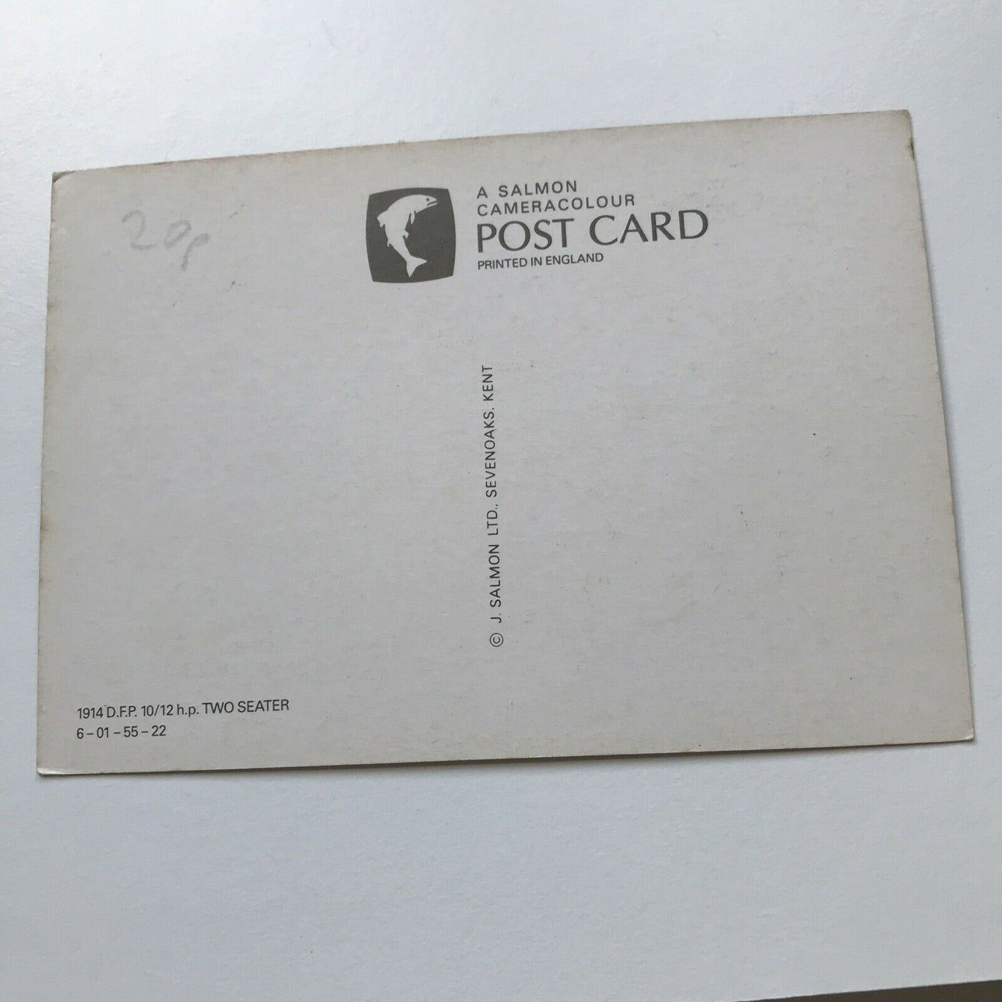 Vintage Car Postcard 1914 DFP 10/12hp TWO SEATER J SALMON CAMERACOLOUR