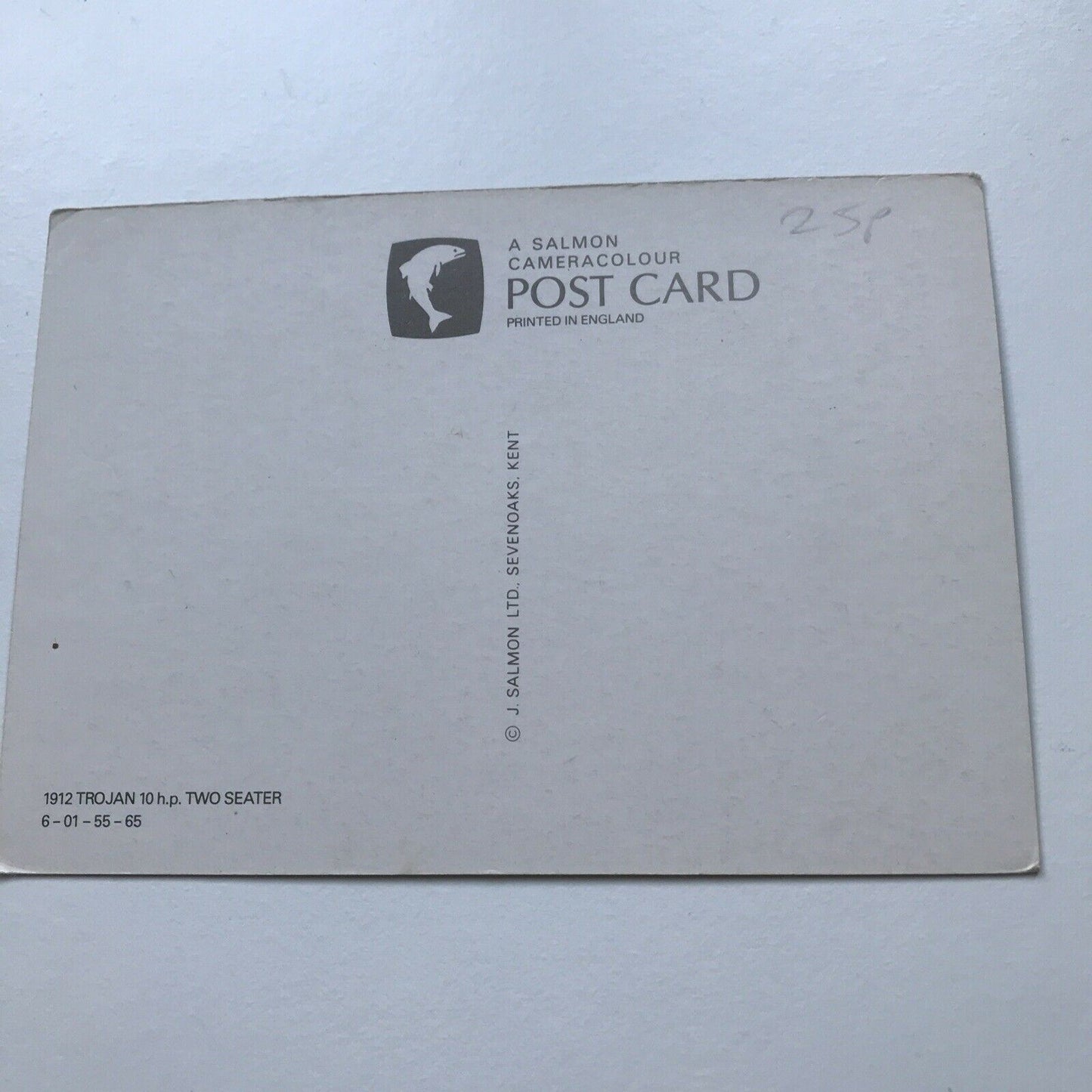 Vintage Car Postcard 1912 TROJAN 10hp Two Seater J Salmon Cameracolour Postcard