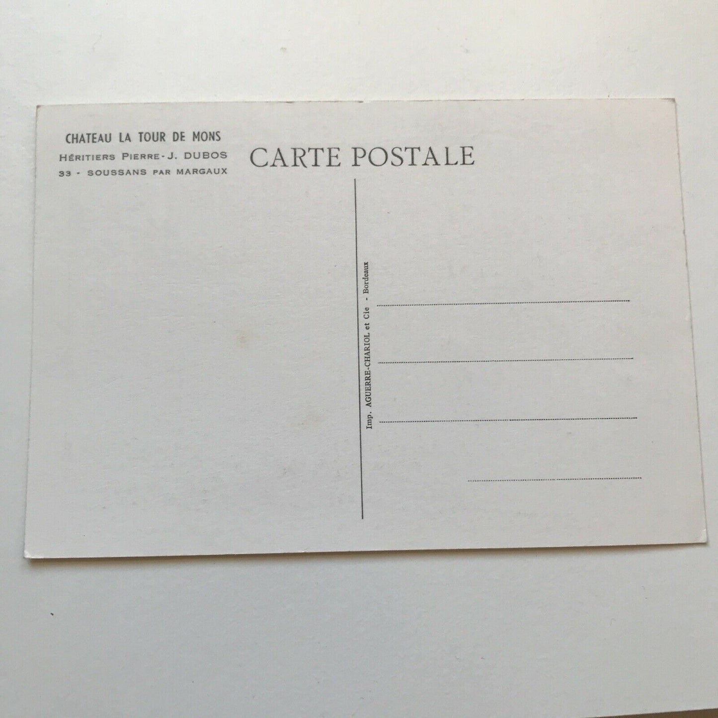 Postcard - FRANCE - CHATEAU LE TOUR DE MONS - Margaux - History Of The Castle