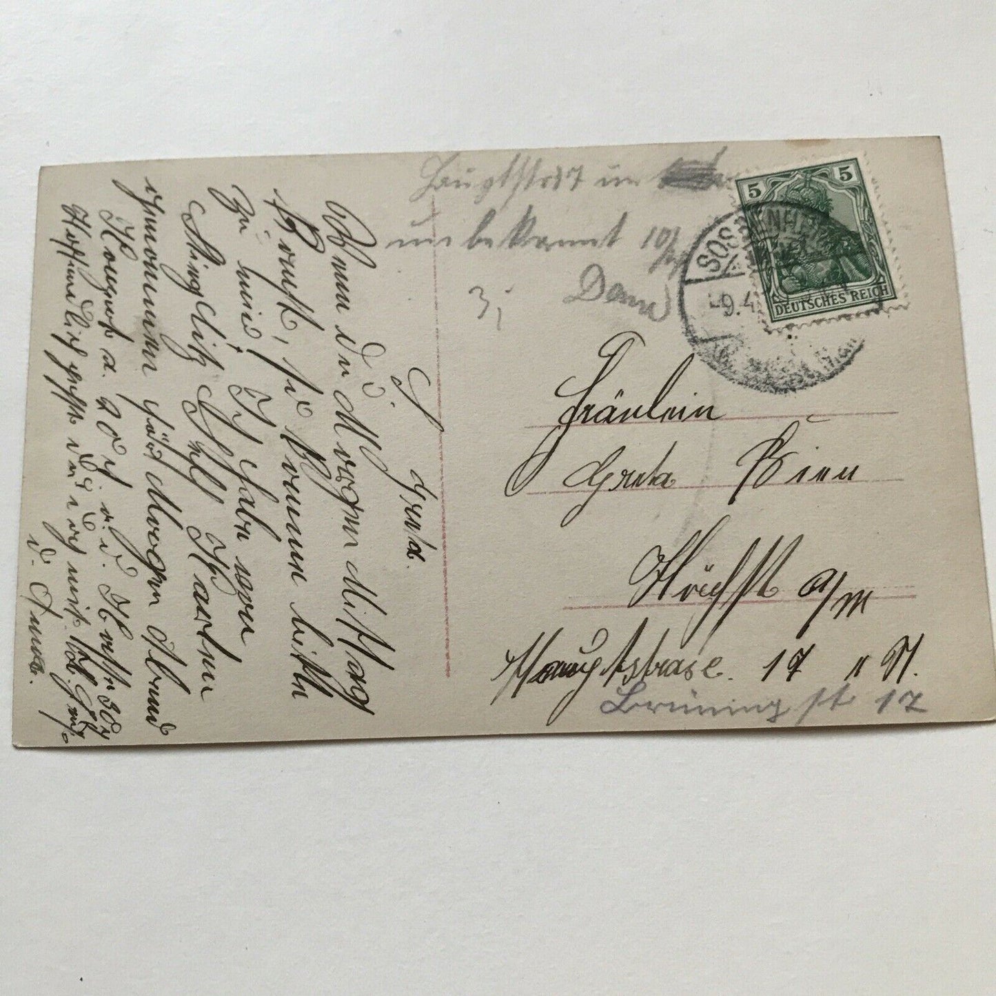 Antique German Postcard 1915-22 RP Beautiful Woman Tinted Posted From Sossenhei