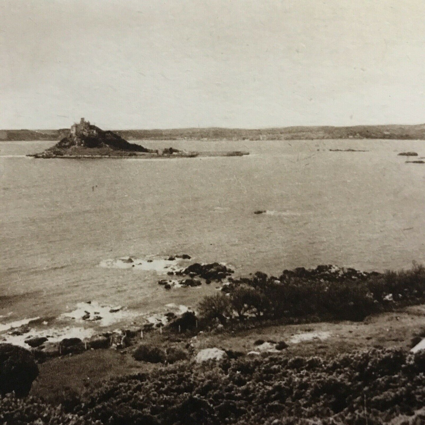 Vintage Postcard St Michaels Mount & Marazion. Quote From George VI. 1940-52