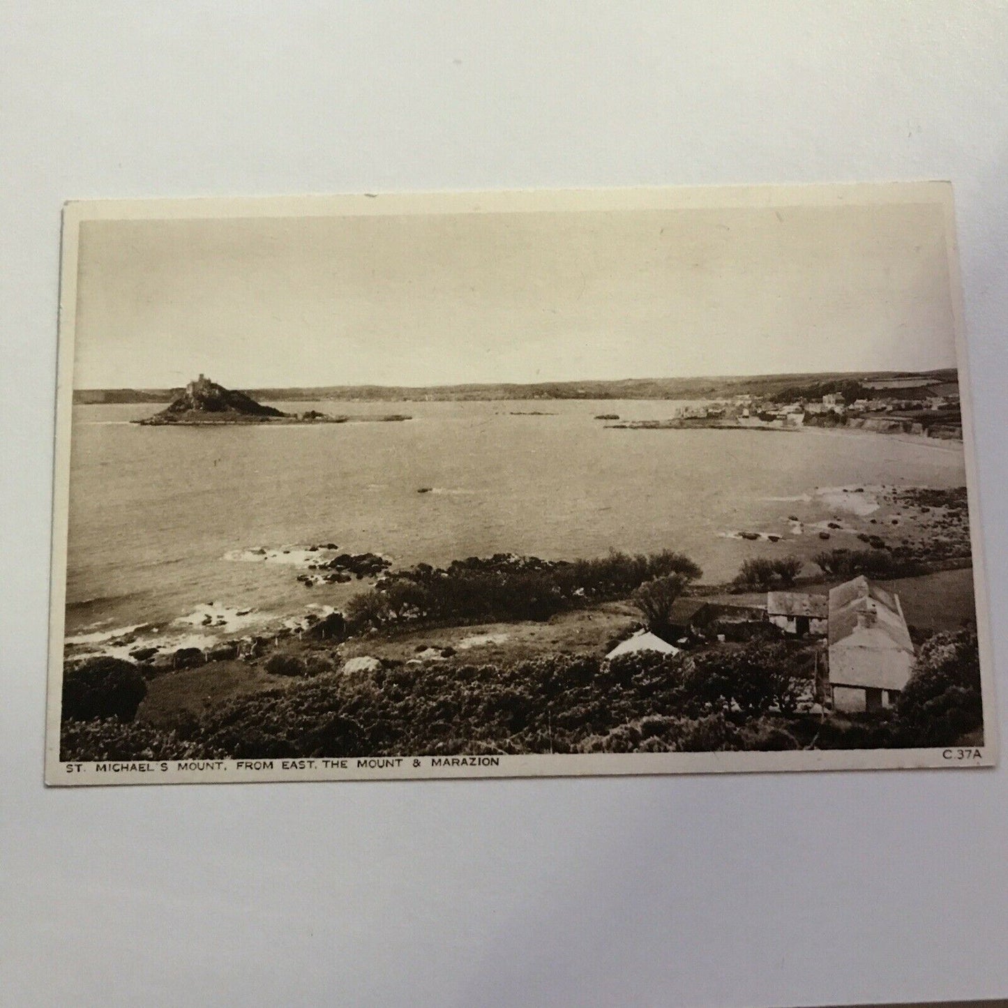 Vintage Postcard St Michaels Mount & Marazion. Quote From George VI. 1940-52