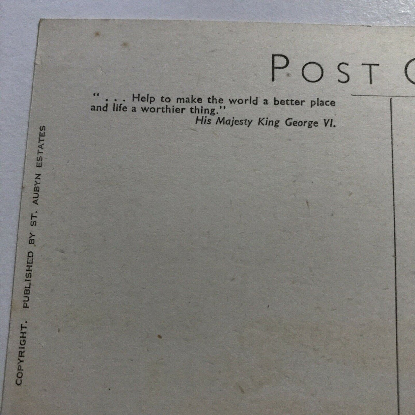 Vintage Postcard St Michaels Mount & Marazion. Quote From George VI. 1940-52
