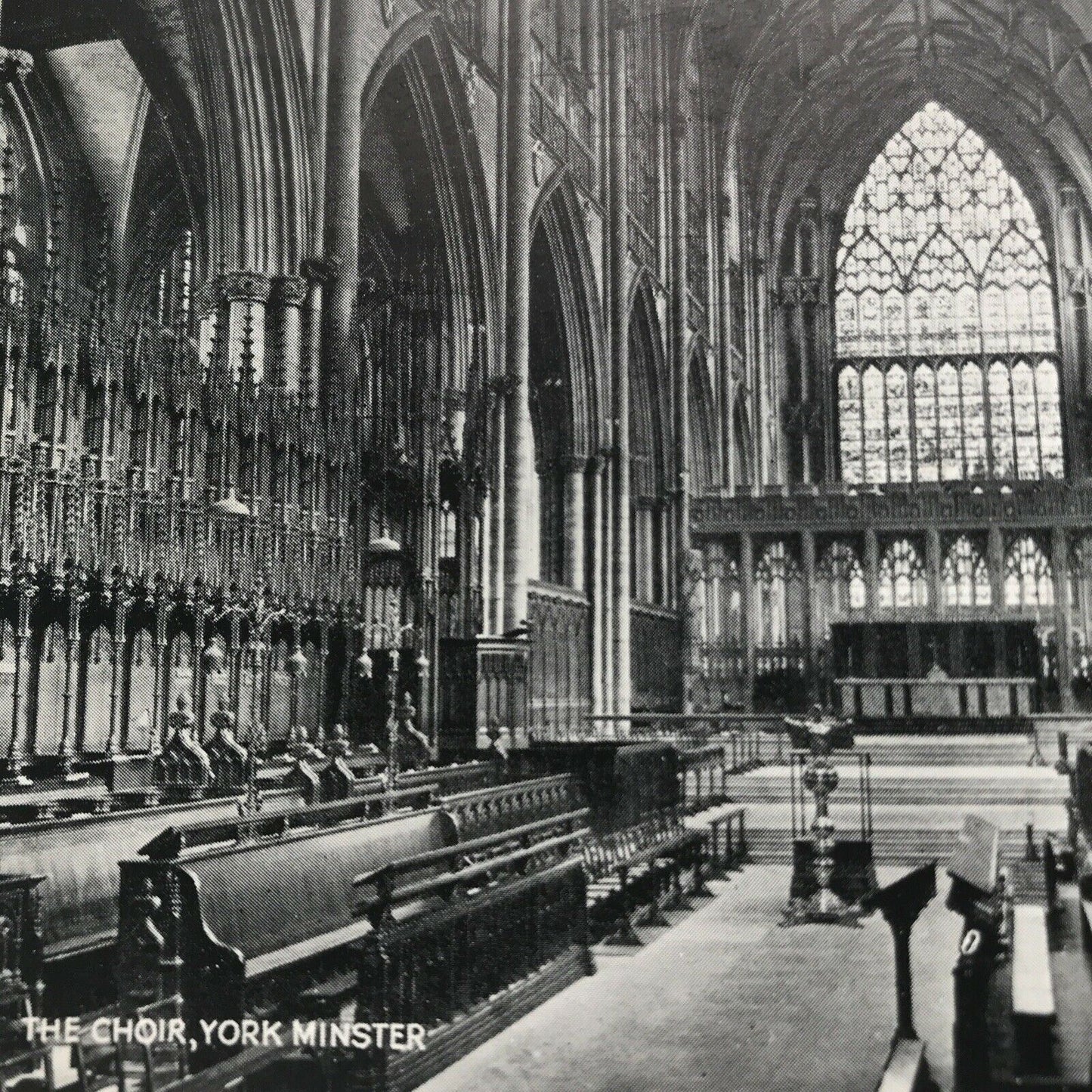 Vintage 1950s 1952 Postcard - Silveresque Photo Of The Choir - YORK MINSTER - York souvenir