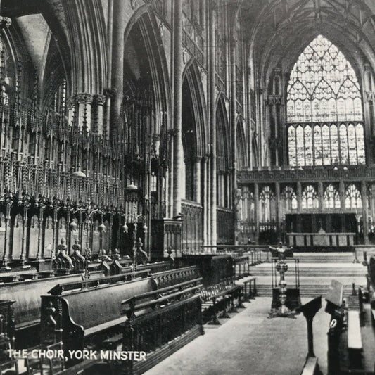 Vintage 1950s 1952 Postcard - Silveresque Photo Of The Choir - YORK MINSTER - York souvenir