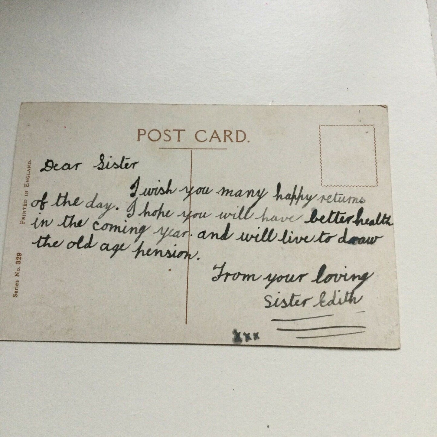 Antique Birthday Greetings Postcard Ploughmen And Horse In Field Nice Poem