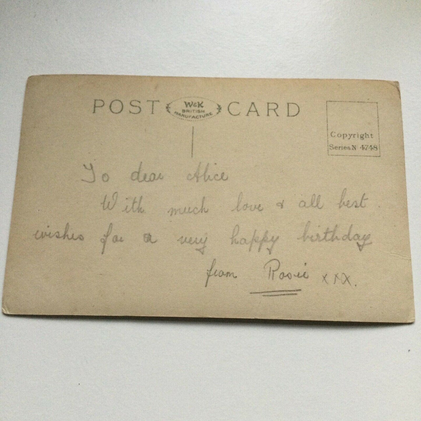 Vintage Birthday Greetings Postcard Roses Butterfly Nice Poem Good Wishes