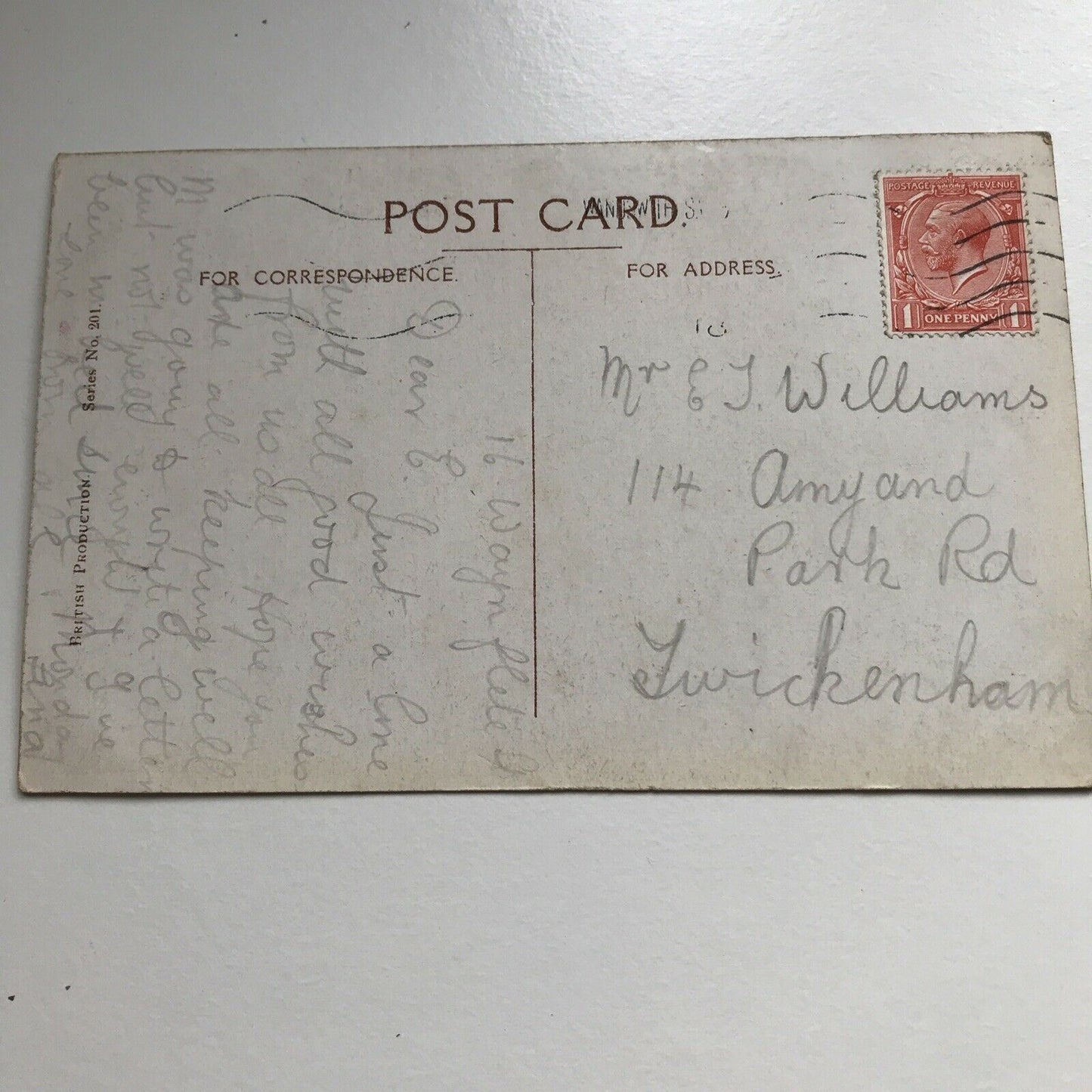Antique Birthday Greetings Postcard Pink Roses Lovely Poem Posted