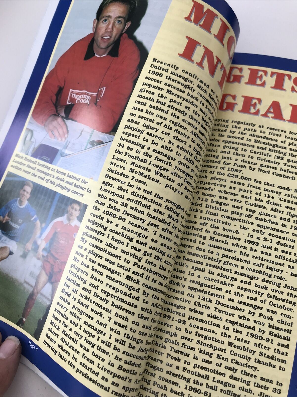 Vintage 90s Football Programme PETERBOROUGH UTD V COLCHESTER UTD 1996 1/4 Final