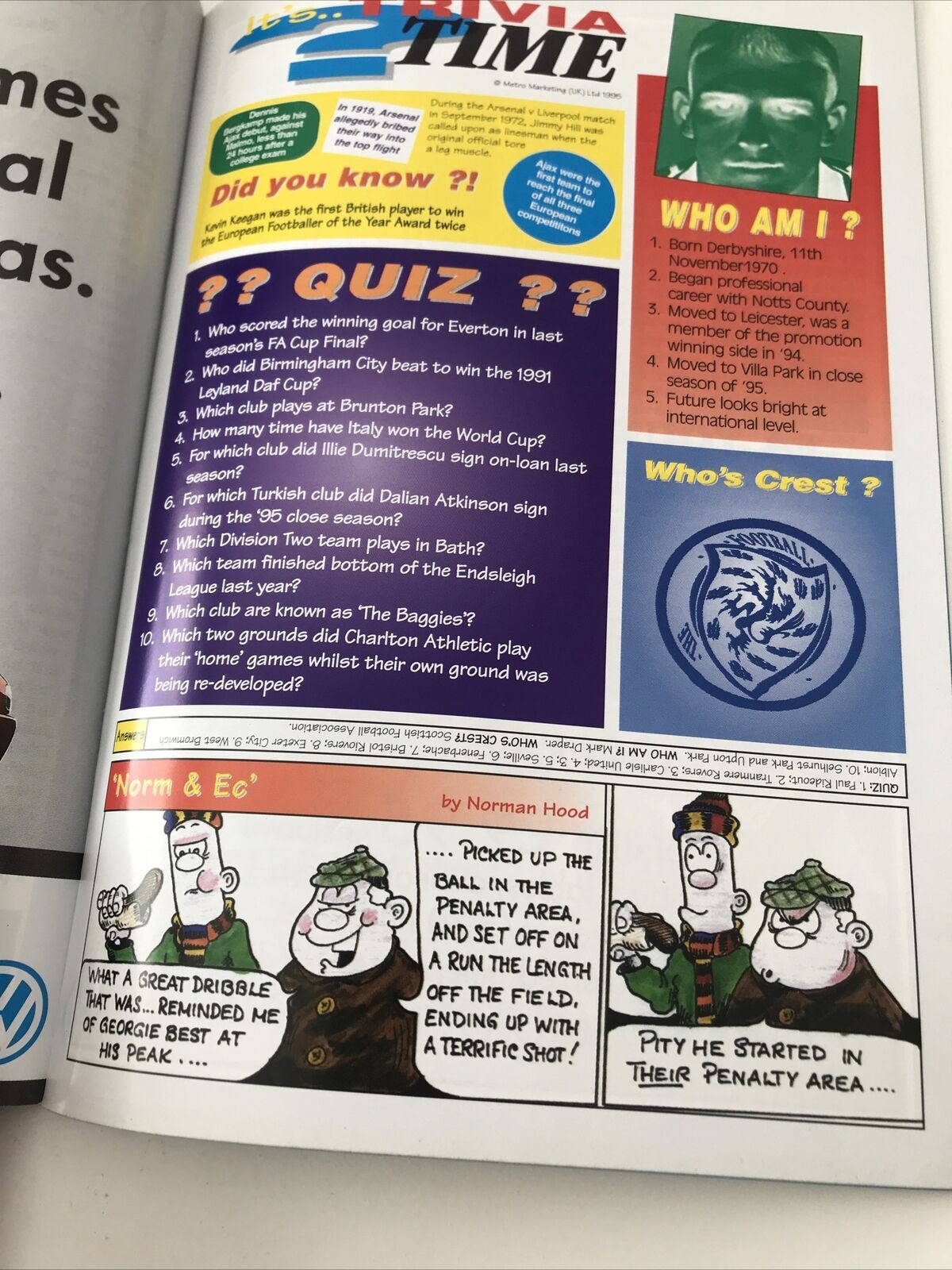 Vintage 90s Football Programme PETERBOROUGH UTD V COLCHESTER UTD 1996 1/4 Final