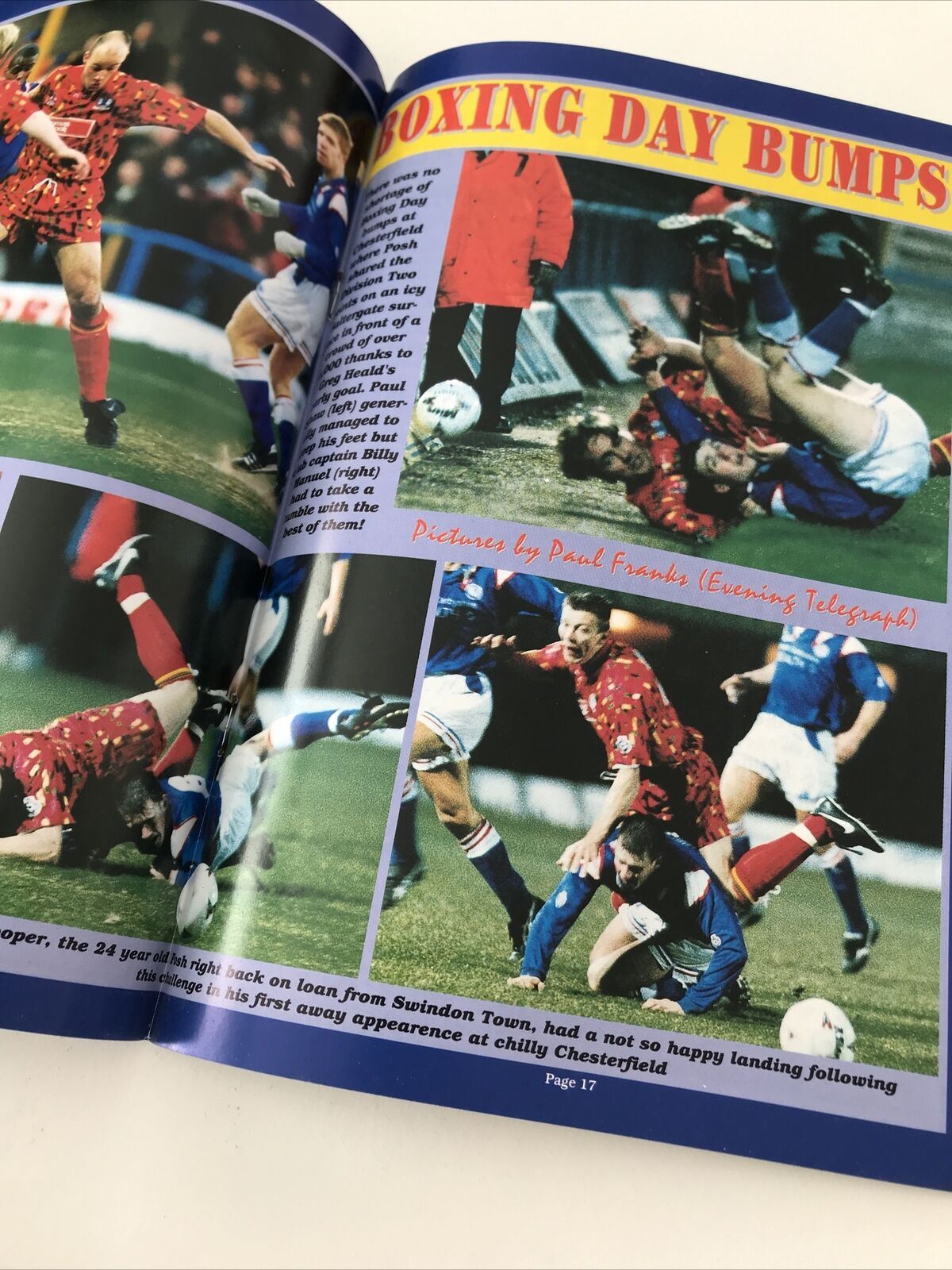 Vintage 90s Football Programme PETERBOROUGH UTD V COLCHESTER UTD 1996 1/4 Final