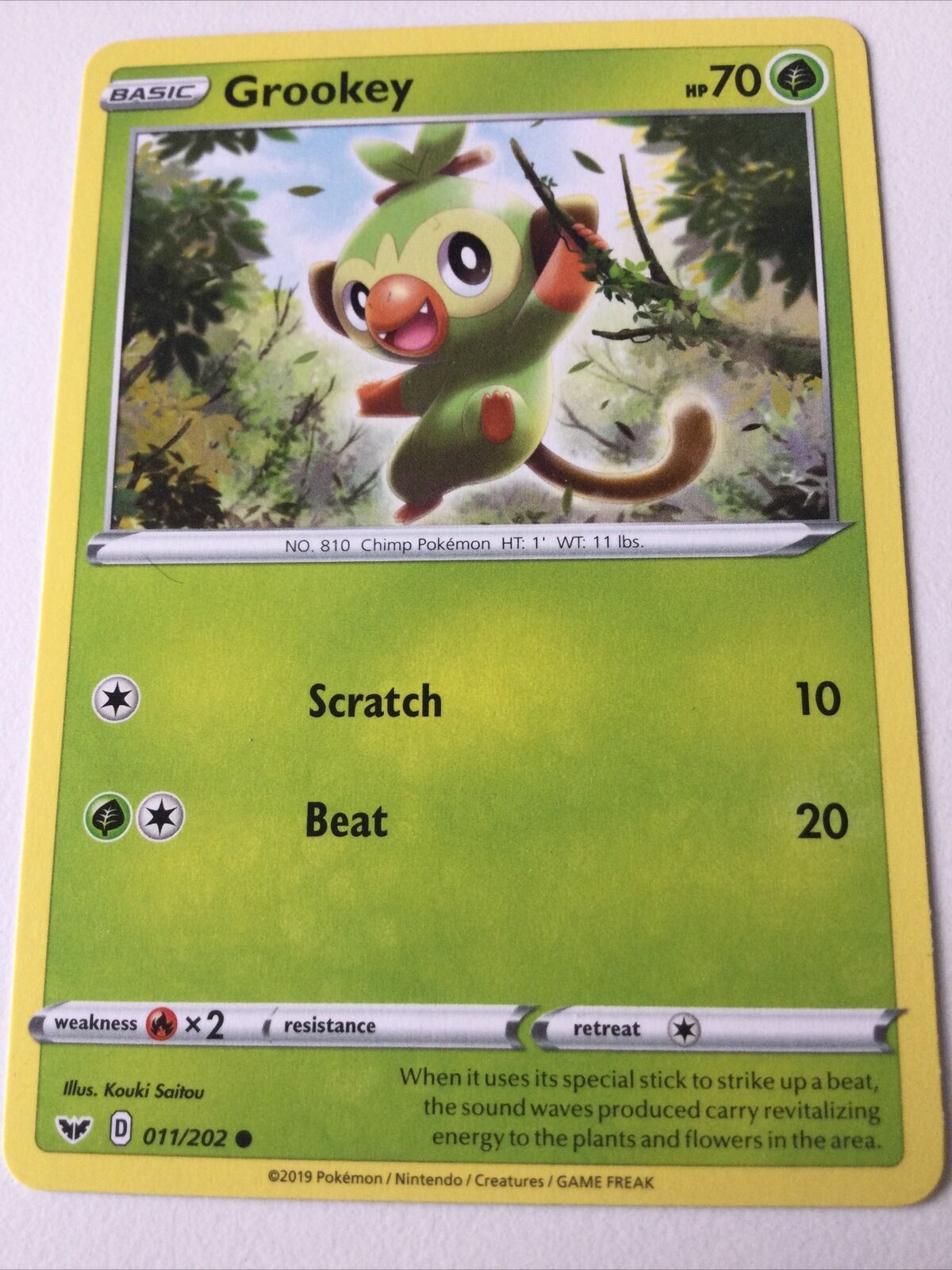 11/202 GROOKEY Pokemon Card 2019 NM/Mint