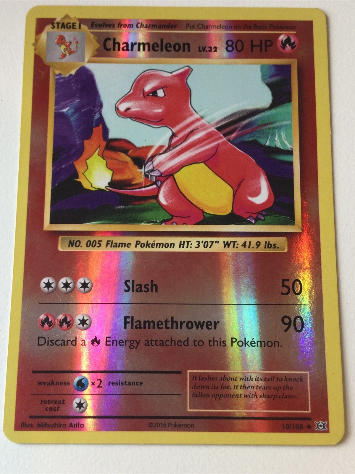 2016 Pokemon Card CHARMELEON 10/108 Pack Fresh HOLO