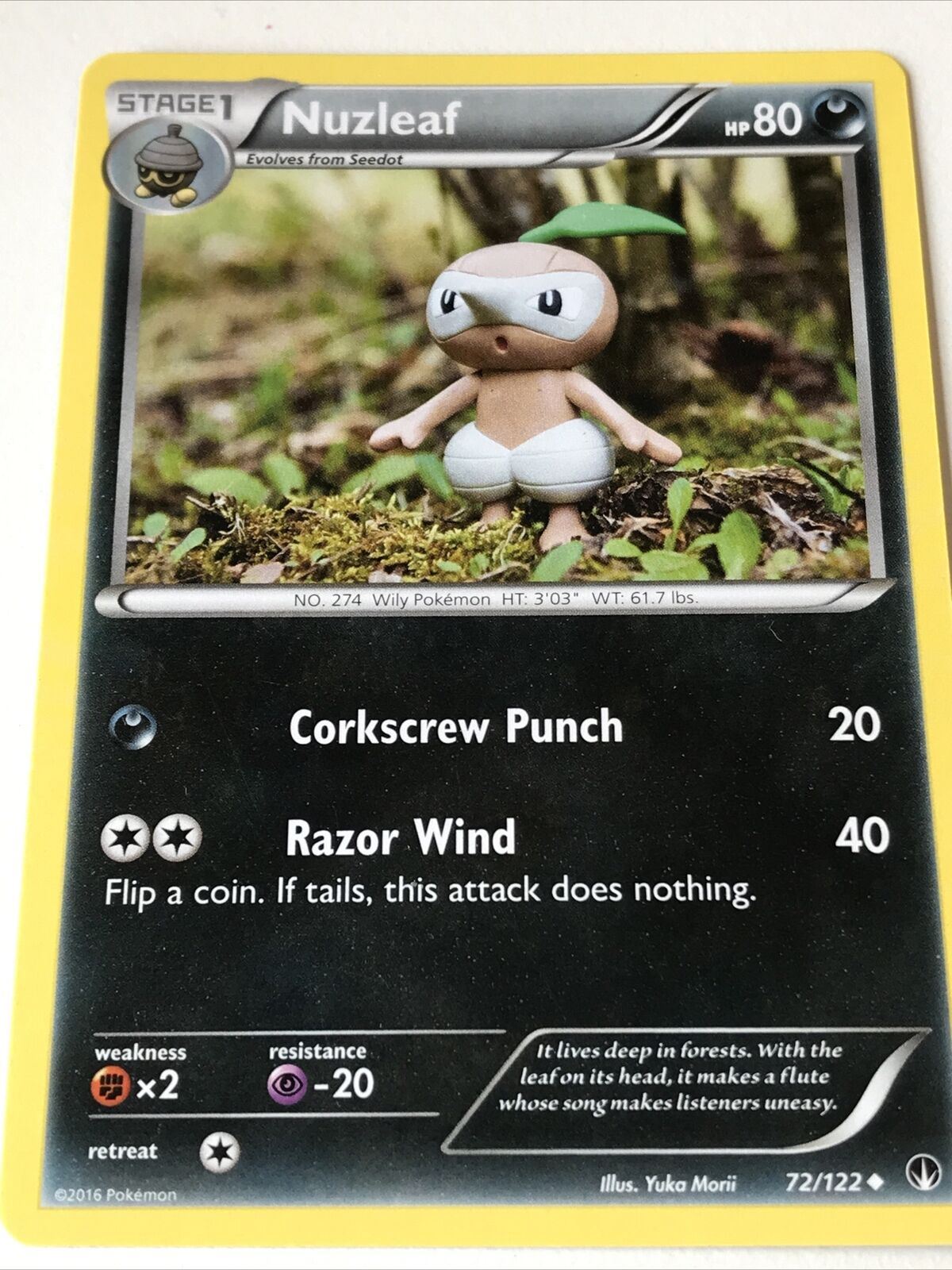 2016 Pokemon Card NUZLEAF 72/122 Pack Fresh