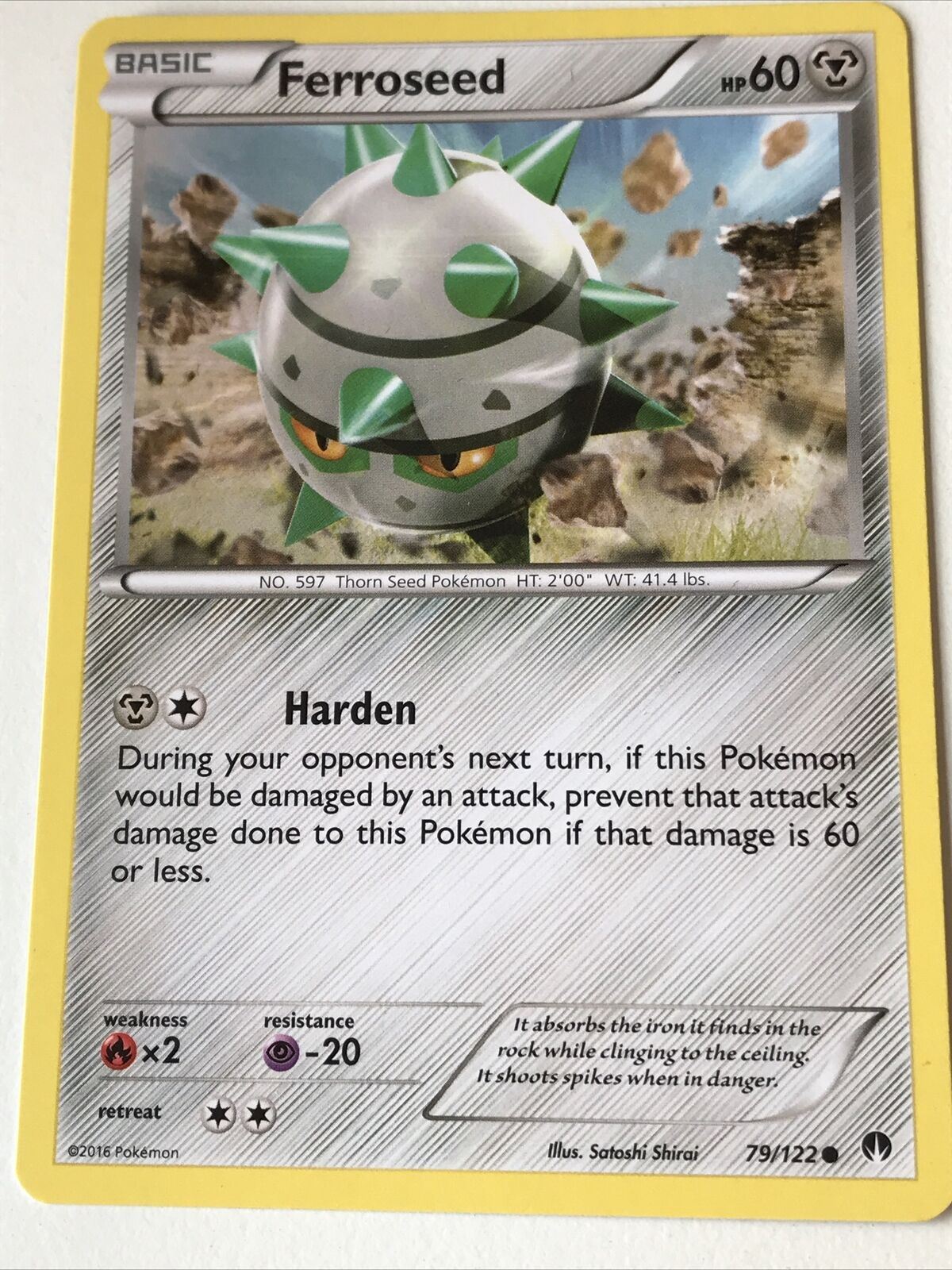 2016 Pokemon Card FERROSEED 79/122 Pack Fresh