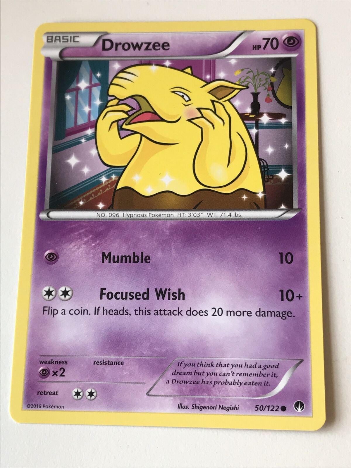2016 Pokemon Card DROWZEE 50/122 Pack Fresh